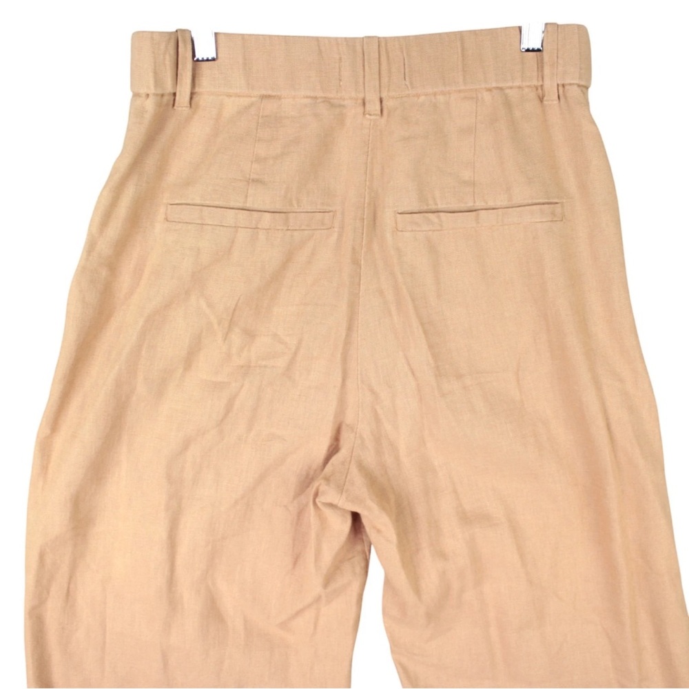 Abercrombie & Fitch Linen Blend Wide Leg Pant Trouser Tan Brown Size Small Baggy - Picture 6 of 10